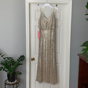 Gold / champagne sequin dress by Adrianna Papell